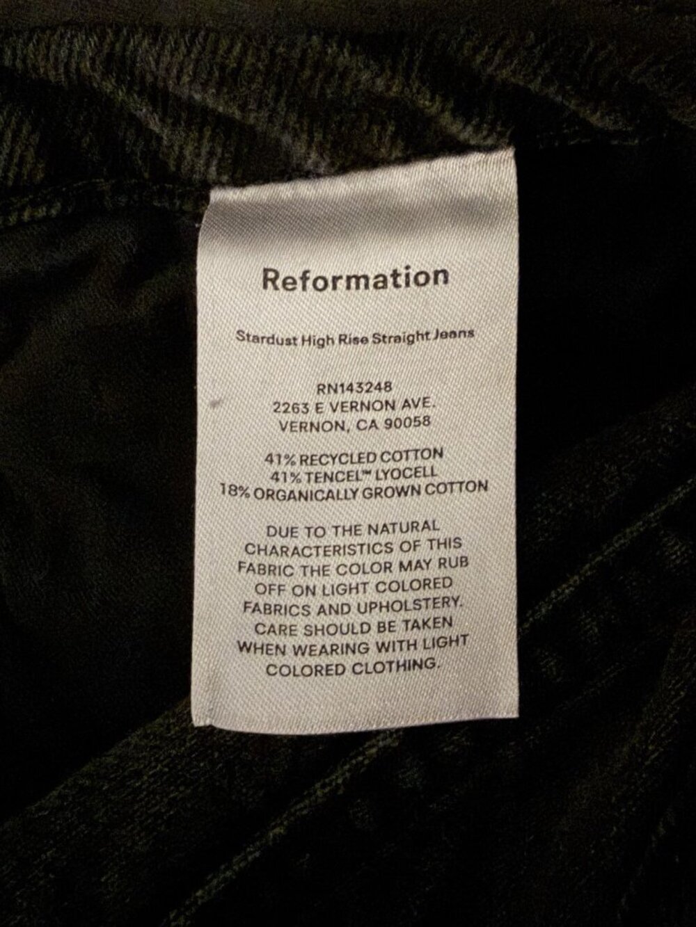 Reformation Stardust Women’s HR Straight Jeans in Ventura Sz 25 Button Fly - Picture 10 of 12